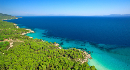 Sea shore under clear sky