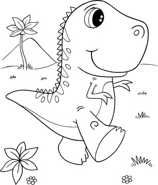 recommend clip art: Cute Tyrannosaurus rex Dinosaur Vector Illustration Art