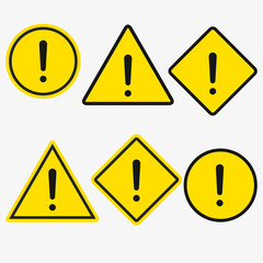 Set of caution icons. Caution sign. Vector