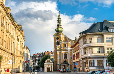 Buildings in the old town of Prerov, Czech Republic - obrazy, fototapety, plakaty
