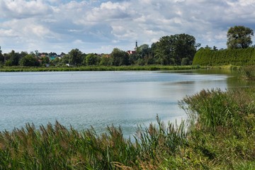 Teichlandschaft bei Groß Peterwitz (jetzt Pietrowice Wielke) in Oberschlesien