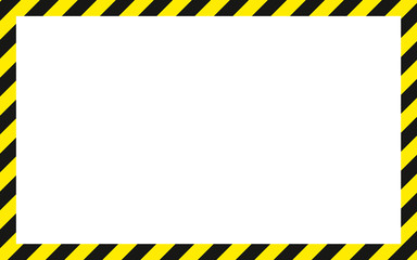 warning striped rectangular background, yellow and black stripes on the diagonal, warning to be careful potential danger vector template sign border yellow and black color Construction warning border