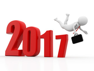 Stock Market Falling, Business Crisis Concept, Business man falling from 2017, Financial crisis concept, Economic Crisis. Business fall, 3d rendering