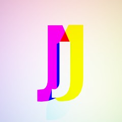 RGB Letters 3D illustration J