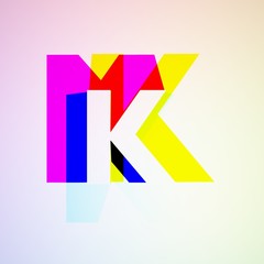 RGB Letters 3D illustration K