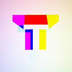 RGB Letters 3D illustration T