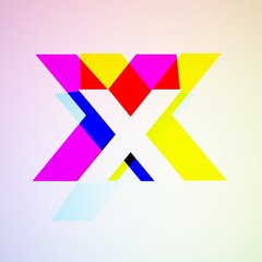 Obraz premium RGB Letters 3D illustration X