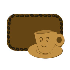 A cup of Coffee with a label