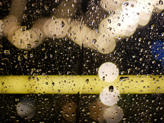 de focus of decorate market  light  outside a car, have beautiful bokeh