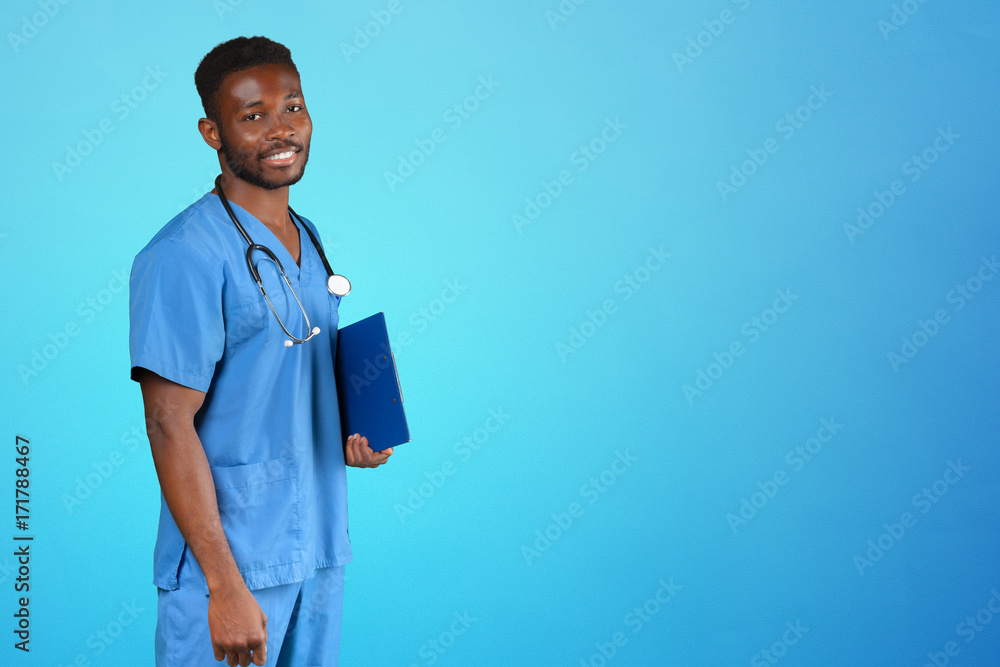 Wall mural African american medical doctor man