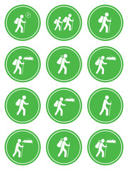 Set of Hiking icon illustration isolated vector