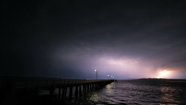Slow Motion Lightning over water
