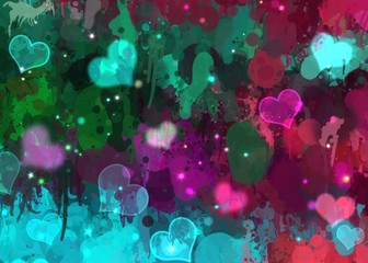 metallic glow color and glitter background with color trickle pattern 