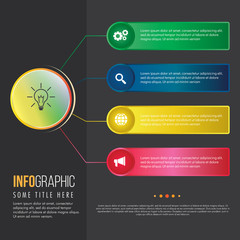 Infographic template on black background