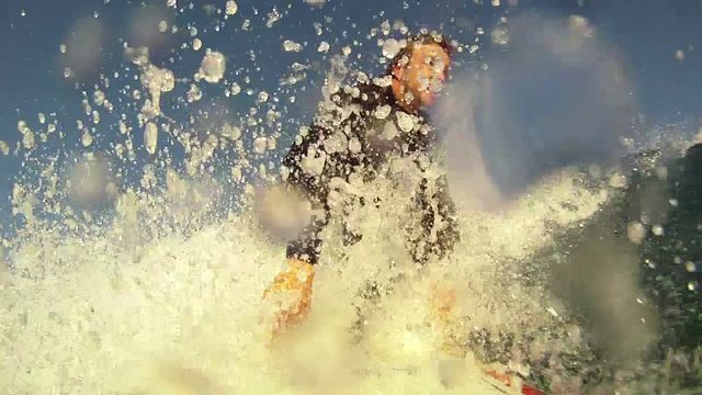 Surfing pov.  Slow Motion