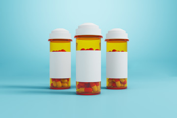 Medical container with blank label