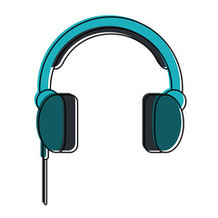 headphones with cord icon image vector illustration design 