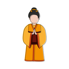 geisha japan related icon image vector illustration design 