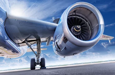 Fotobehang Vliegtuig straalmotor