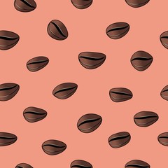 grain of coffee, seamless pattern