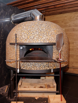 Traditional wood-fired pizza oven