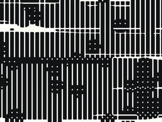 Abstract grunge vector background. Monochrome raster composition of irregular graphic elements.