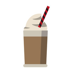 coffee beverage with whipped cream in glass cup icon image vector illustration design 