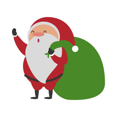 santa claus holding bag with gifts christmas related icon image vector illustration design 
