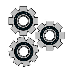three gears icon image vector illustration design 