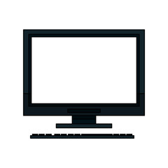 computer monitor and keyboard icon image vector illustration design 