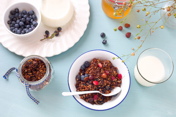 Granola und Milch