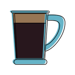 coffee beverage in glass cup icon image vector illustration design 
