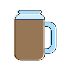 coffee beverage in glass cup icon image vector illustration design 