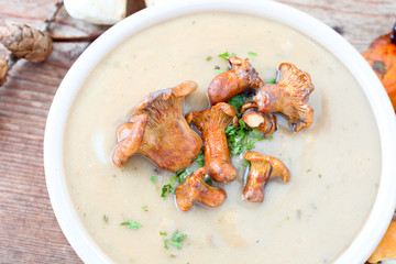 Pilzsuppe mit Pfifferlingen