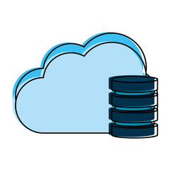 cloud storage and database icon image vector illustration design 