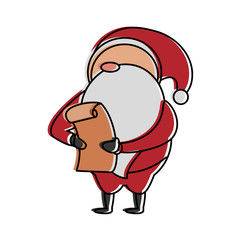 santa claus reading list christmas related icon image vector illustration design 