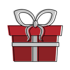 gift box with ribbon bow icon image vector illustration design 