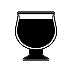 liquor glass cup icon image vector illustration design  black and white