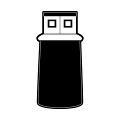 usb drive icon image vector illustration design  black and white