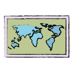 world paper map icon