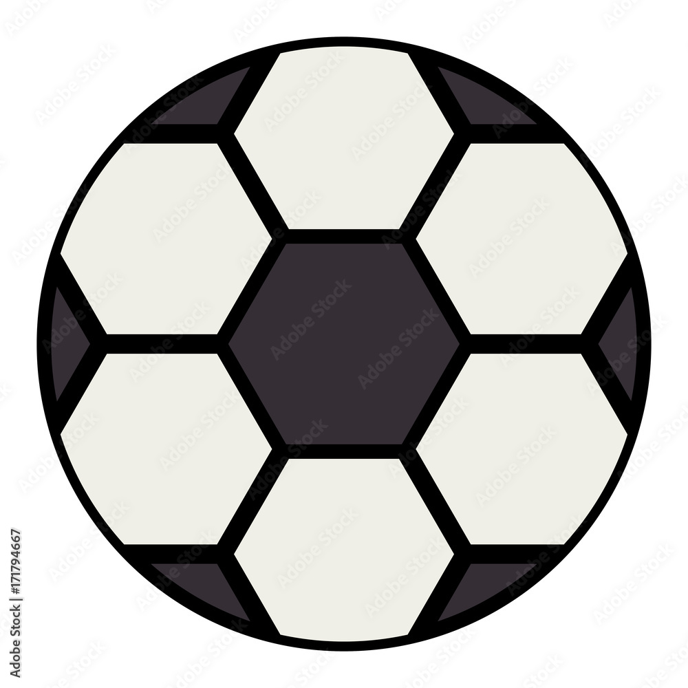 Sticker soccer balloon isolated icon