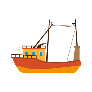 fishing boat icon image vector illustration design 