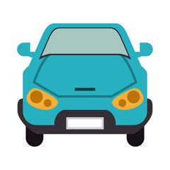 blue car frontview icon image vector illustration design 