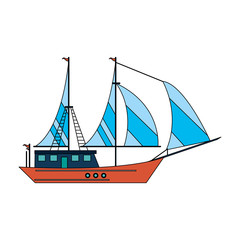 ship with sails icon image vector illustration design 