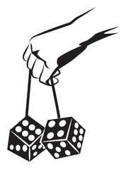 Hand holds dice