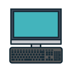 computer monitor and keyboard  icon image vector illustration design 