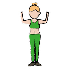 Athlete woman doing exercise