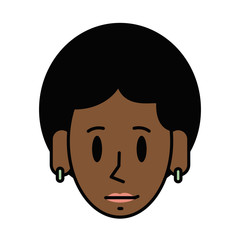 woman dark skin young happy short hair  icon image vector illustration design 