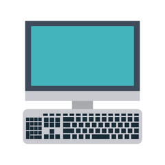 computer monitor and keyboard  icon image vector illustration design 