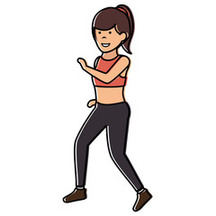 Athlete woman doing exercise